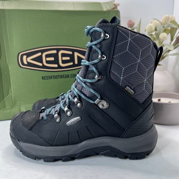 KEEN Revel IV High Polar Waterproof Insulated Winter Boots Black Womens 6 - Picture 1 of 10